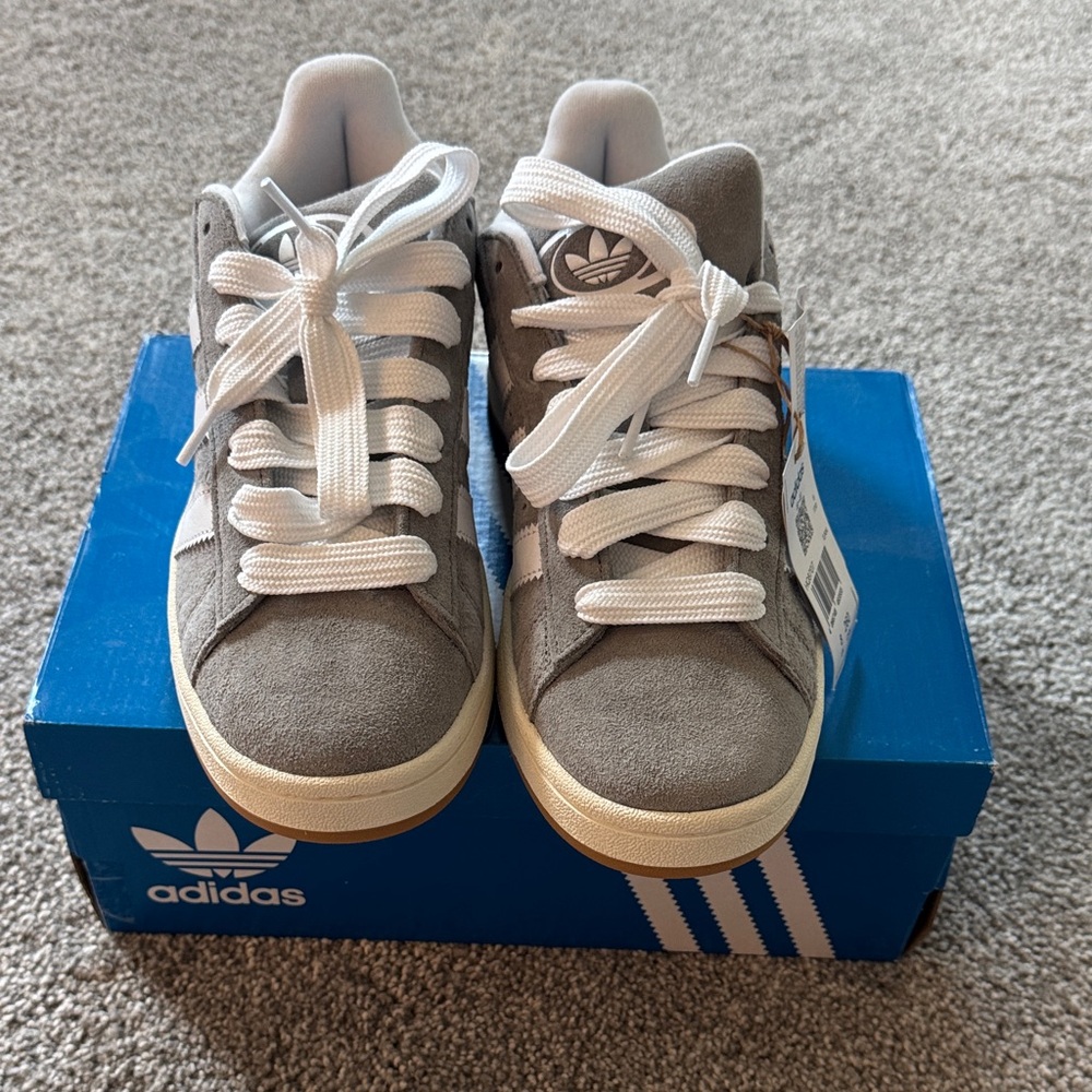 Adidas Gray and White Men's Sneakers